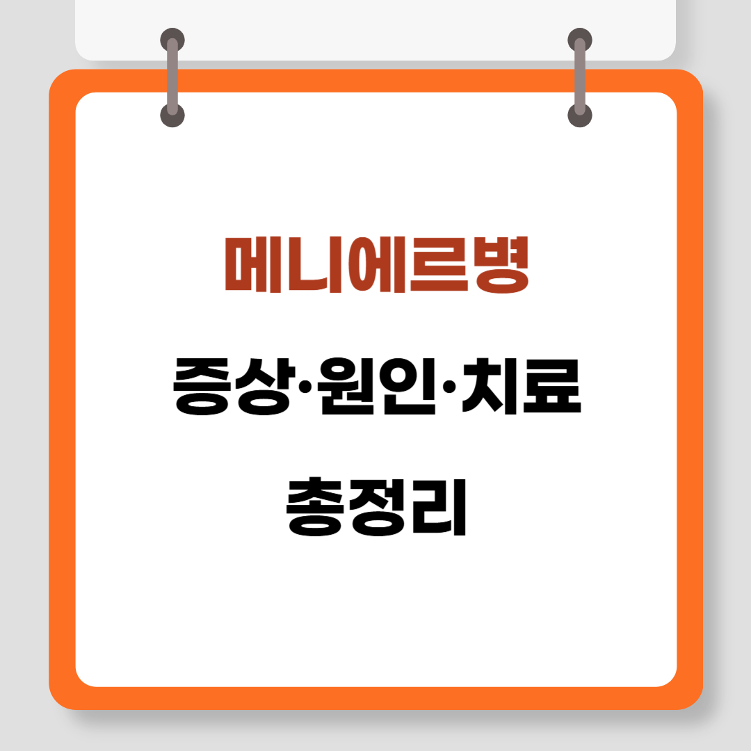 메니에르병 증상,원인,치료 총정리