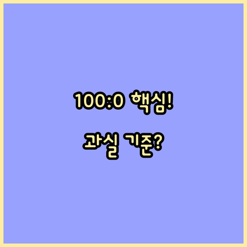 100:0 일방과실 적용 원칙과 복합..