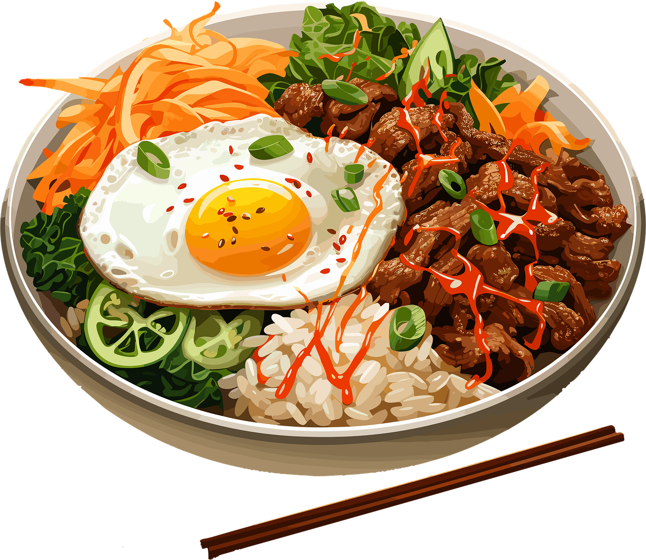 비빔밥 일러스트 이미지