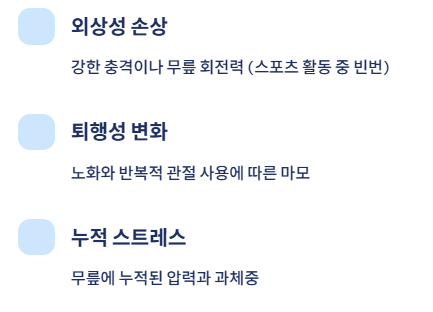 무릎 연골 손상 증상