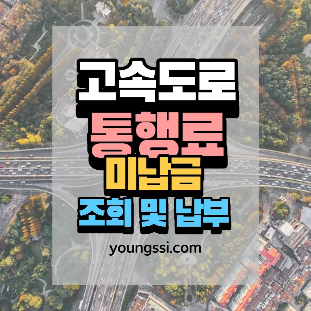 고속도로 통행료 미납금 조회 및 납부