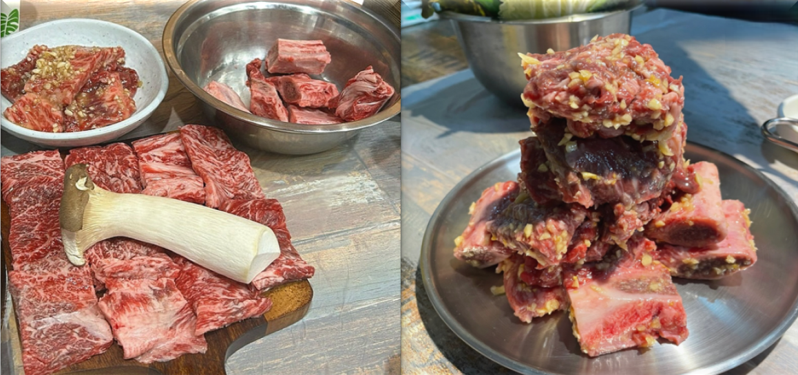 한우-생갈비와-양념갈비-그리고-마늘갈비