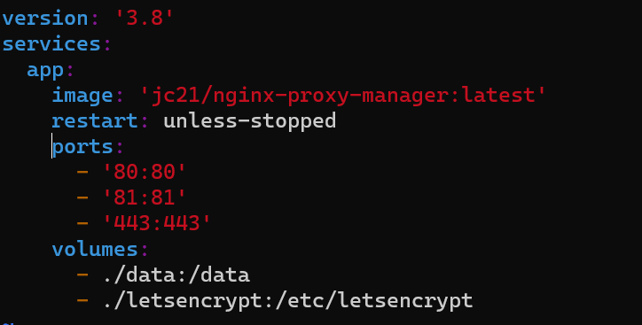 docker compose yml 설정 확인