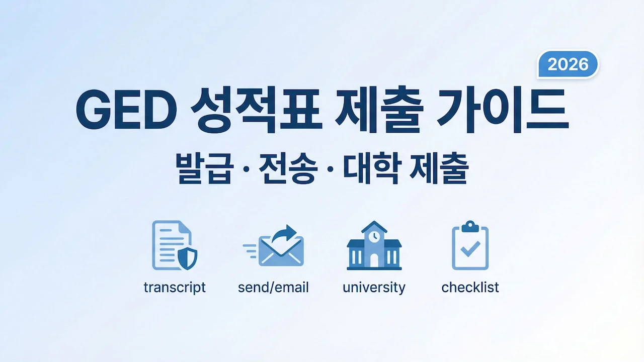 GED 성적표 발급과 전송 방법, 대학 제출 체크리스트를 정리한 대표 이미지