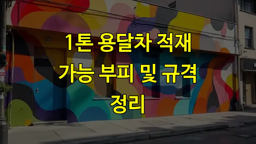 1톤 용달차 적재 가능 부피 및 규격 정리