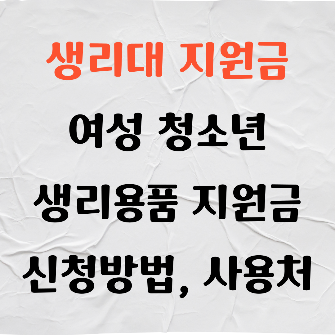 생리대 지원금 여성 청소년 생리용품 지원금 신청방법