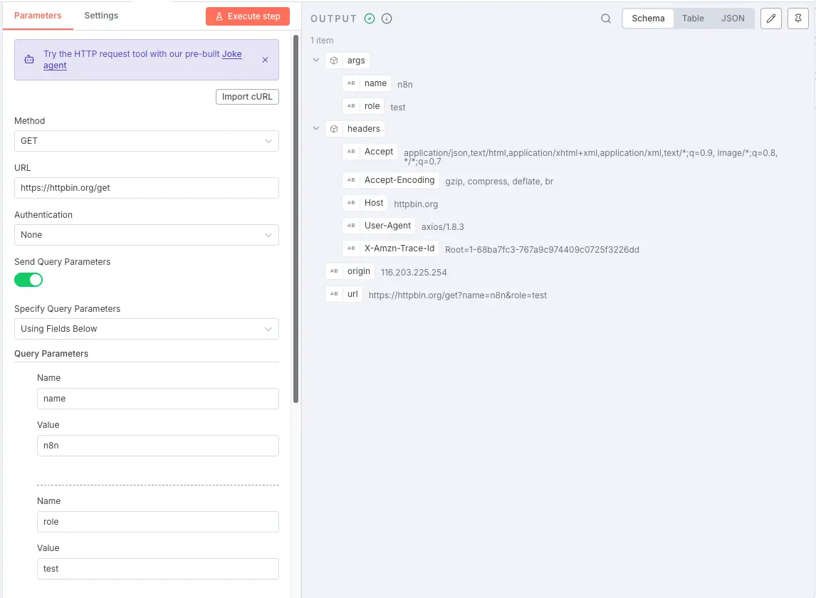 N8N HTTP Request Node GET Configure