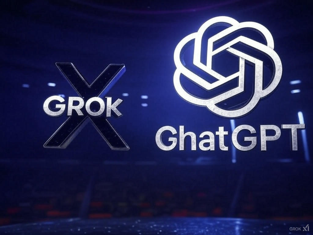 Grok과 Chat GPT 로고