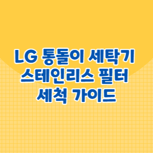 LG 통돌이 세탁기 스테인리스 필터 세척 가이드
