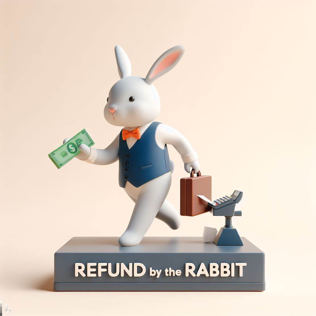 토끼가 환불을 하는 AI 이미지