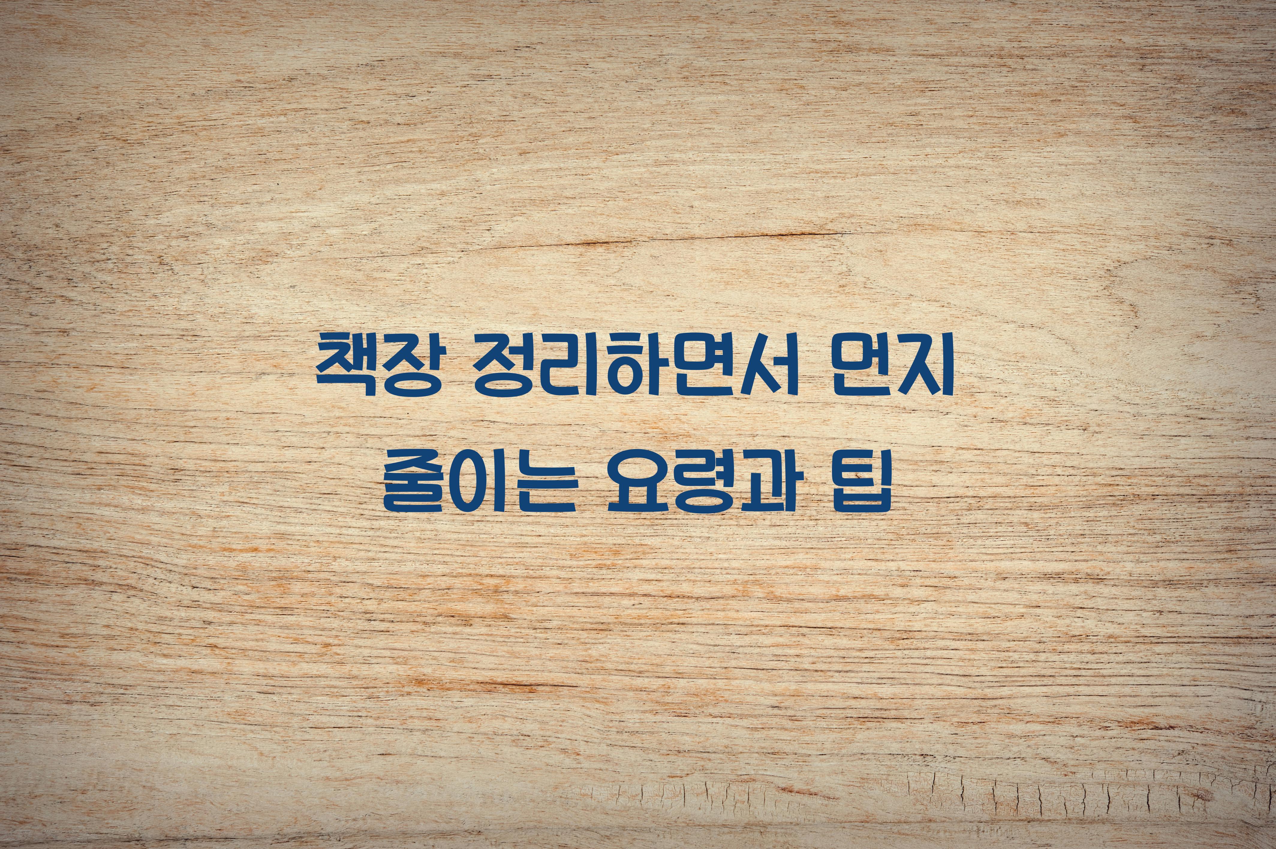 책장 정리하면서 먼지 줄이는 요령