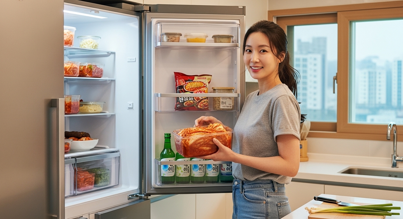절임배추에 양념하는 사진