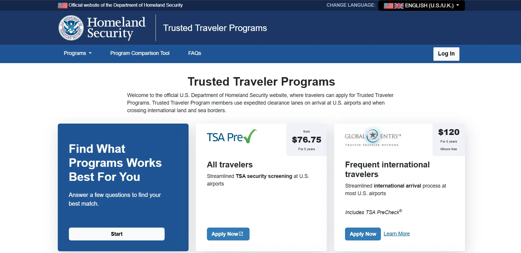 TTP (Trusted Traveller Program) 웹사이트