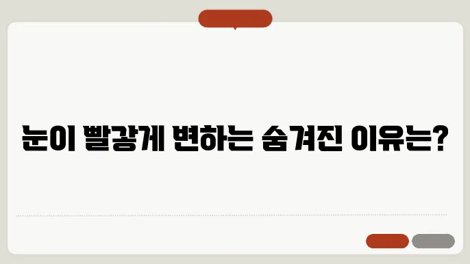 눈의 피로로 인한 충혈