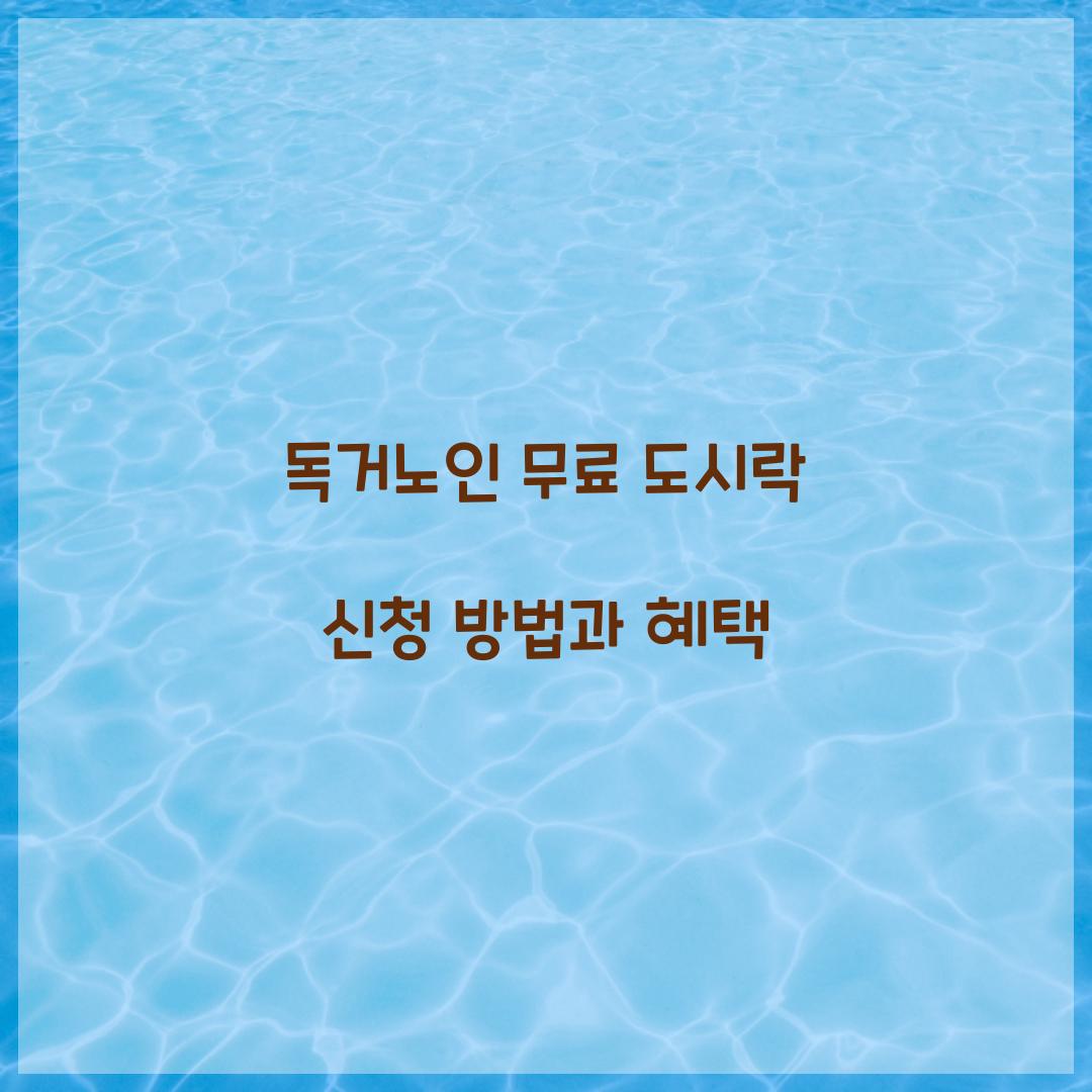 독거노인 무료 도시락