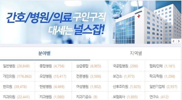 간호조무사 구인구직 널스잡 사이트 사진