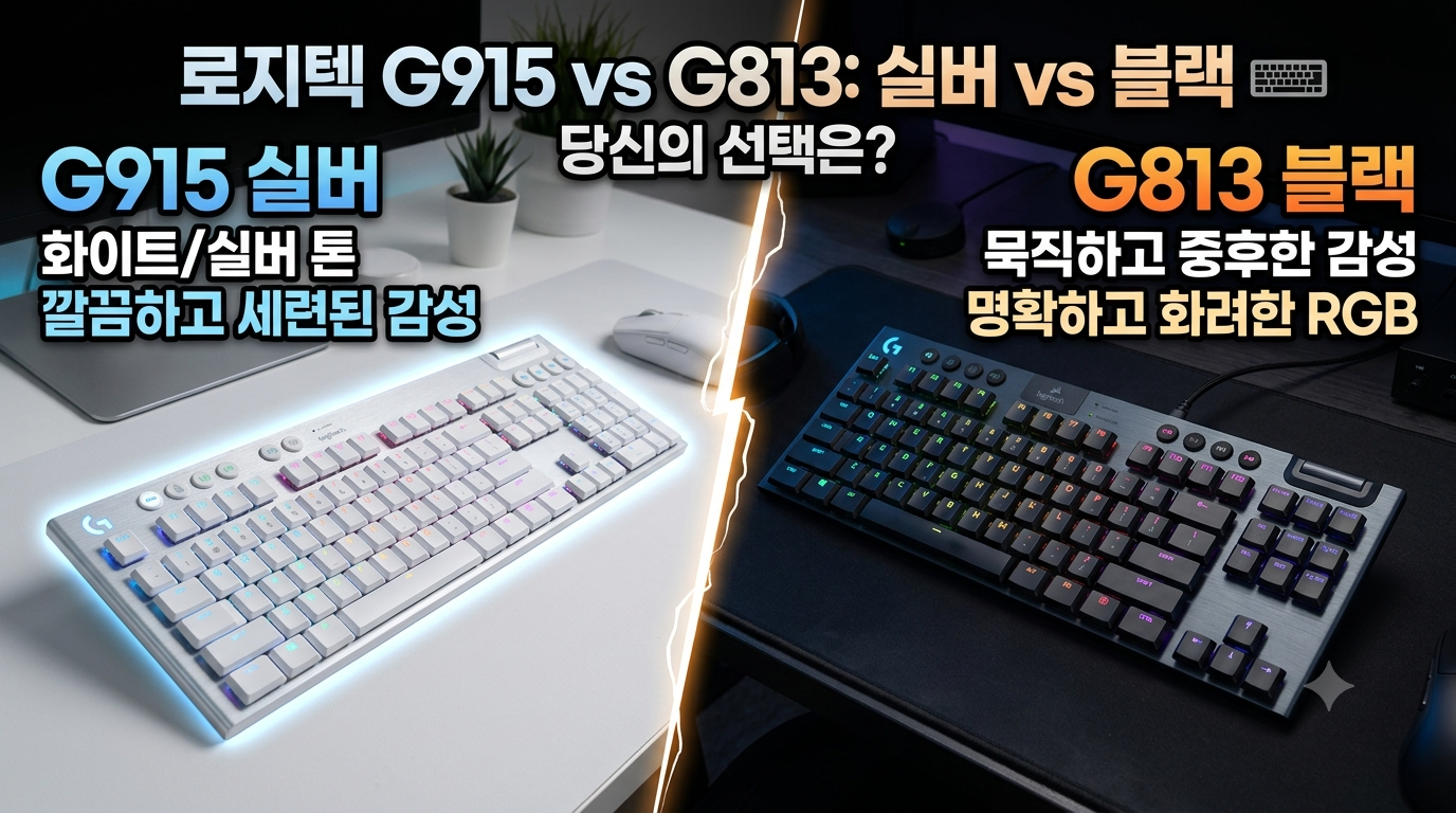 로지텍 G915 실버 vs G813 블랙 실사용 비교