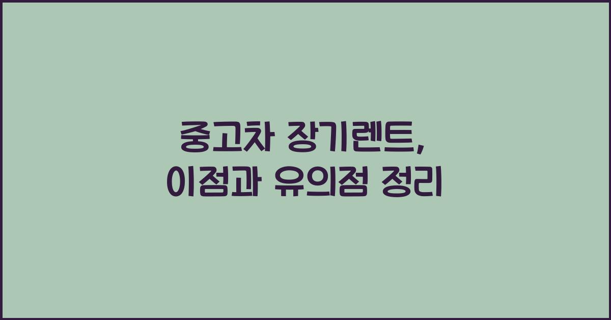 중고차 장기렌트