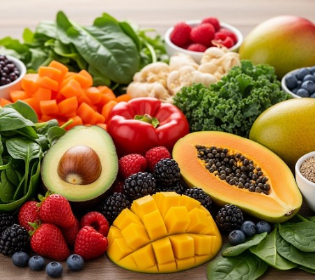 다양한 슈퍼푸드 음식