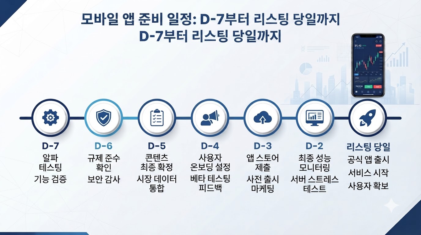 D-7일부터 상장일까지 모바일 앱을 통한 단계별 공모주 청약 실행 루틴