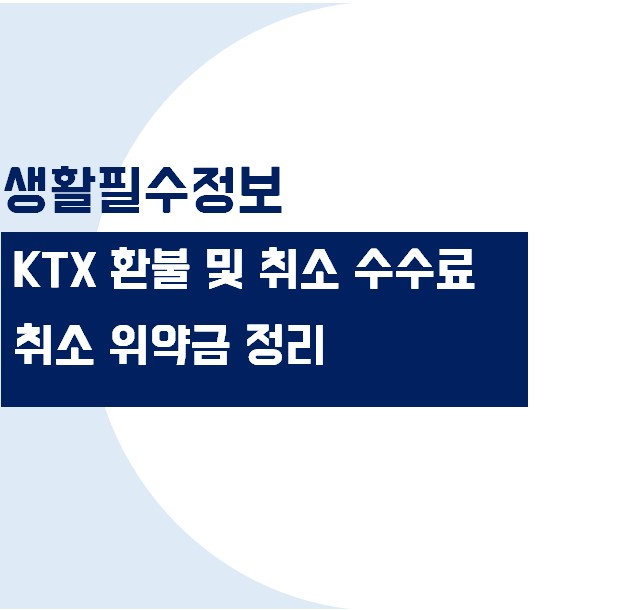 코레일 KTX 취소 수수료 및 위약금 알아보기