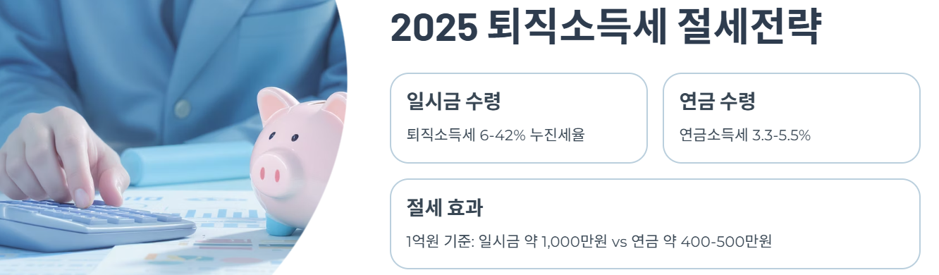 2025 퇴직소득세 절세전략 - 일시금 vs 연금 수령 시 세금 차이