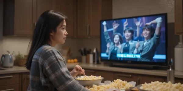 미스트롯4 방송일정에 맞춰 본방 시청 준비하며 팝콘을 준비하는 모습