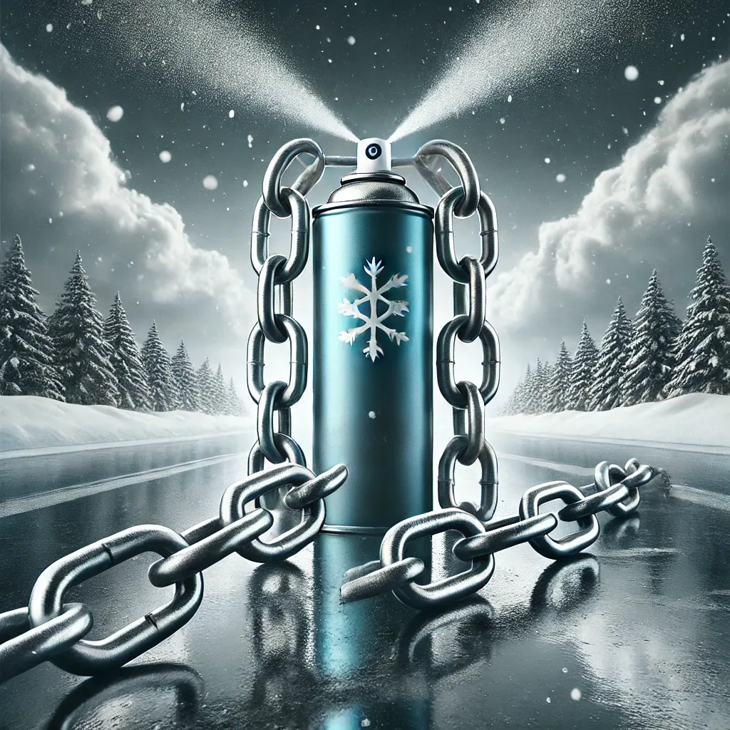 빙판길에서 안전 운전을 돕는 스프레이 체인 디자인