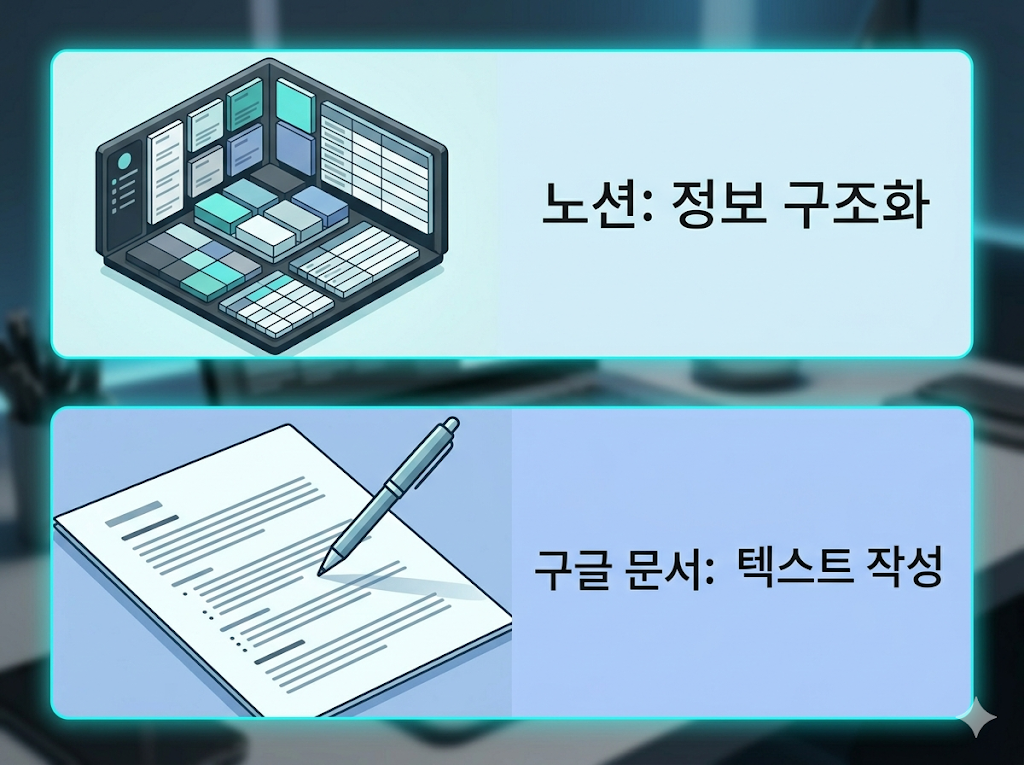 노션과 구글 문서 차이 한눈에 보기