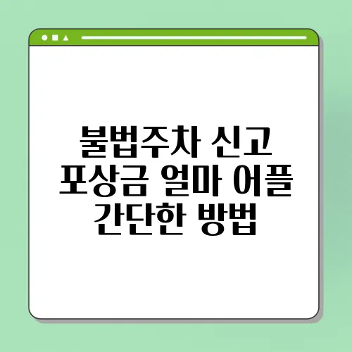 불법주차 신고 포상금 얼마 어플 간단한 방법