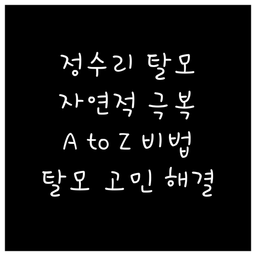 자연적인 방법으로 정수리 탈모 극복하..