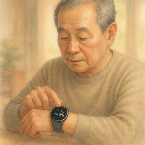 70대-스마트워치-사용