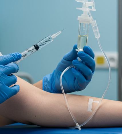 알부민 주사 부작용 주사 놓는 사진