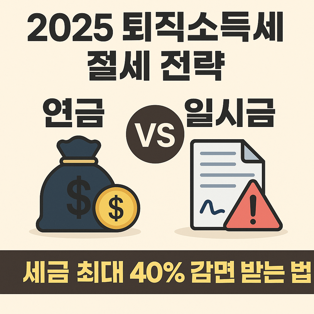 2025년 한국 퇴직 소득세 줄이는 법: 연금수령 전략 vs 일시금 비교