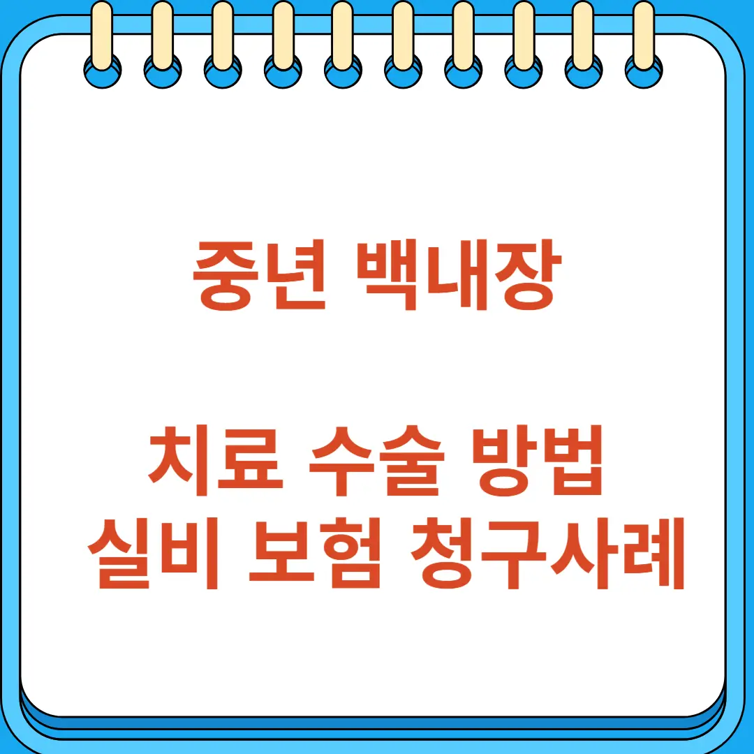 중년 백내장의 진료 치료 수술 방법 실비 보험 청구사례