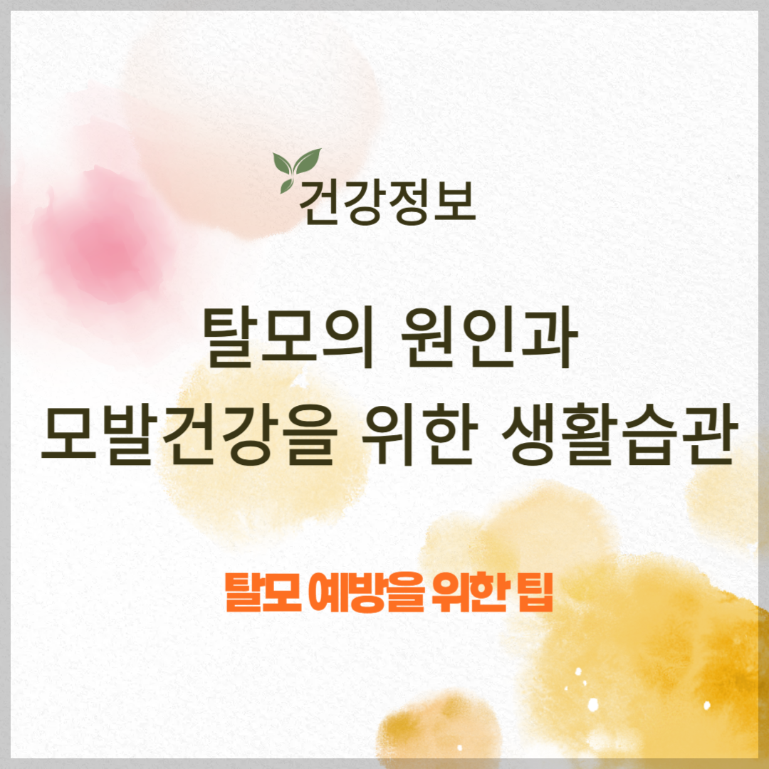 탈모의 원인과 모발 건강을 위한 생활습관