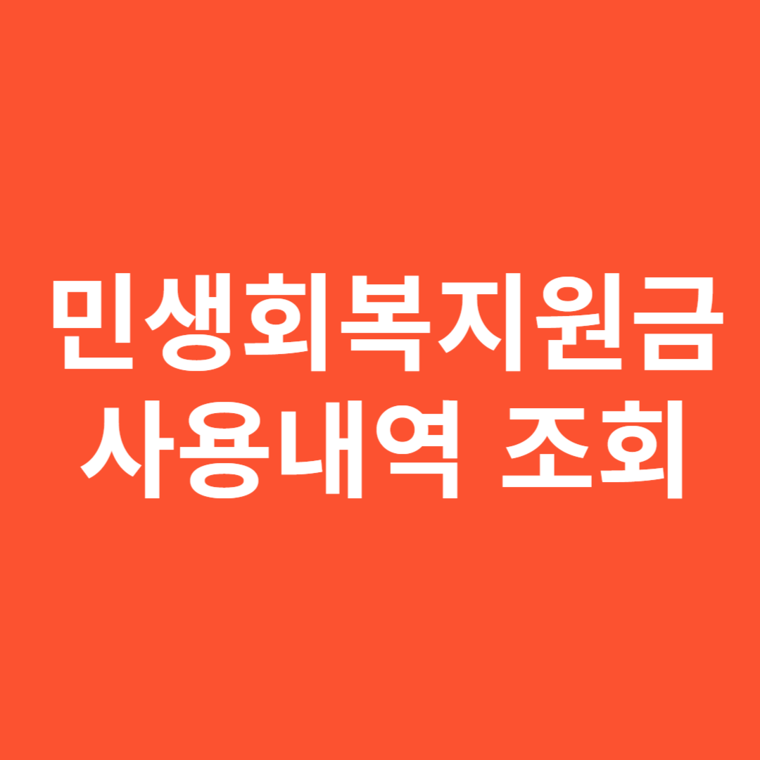 2025년 민생회복지원금 사용내역 조회 방법 총정리