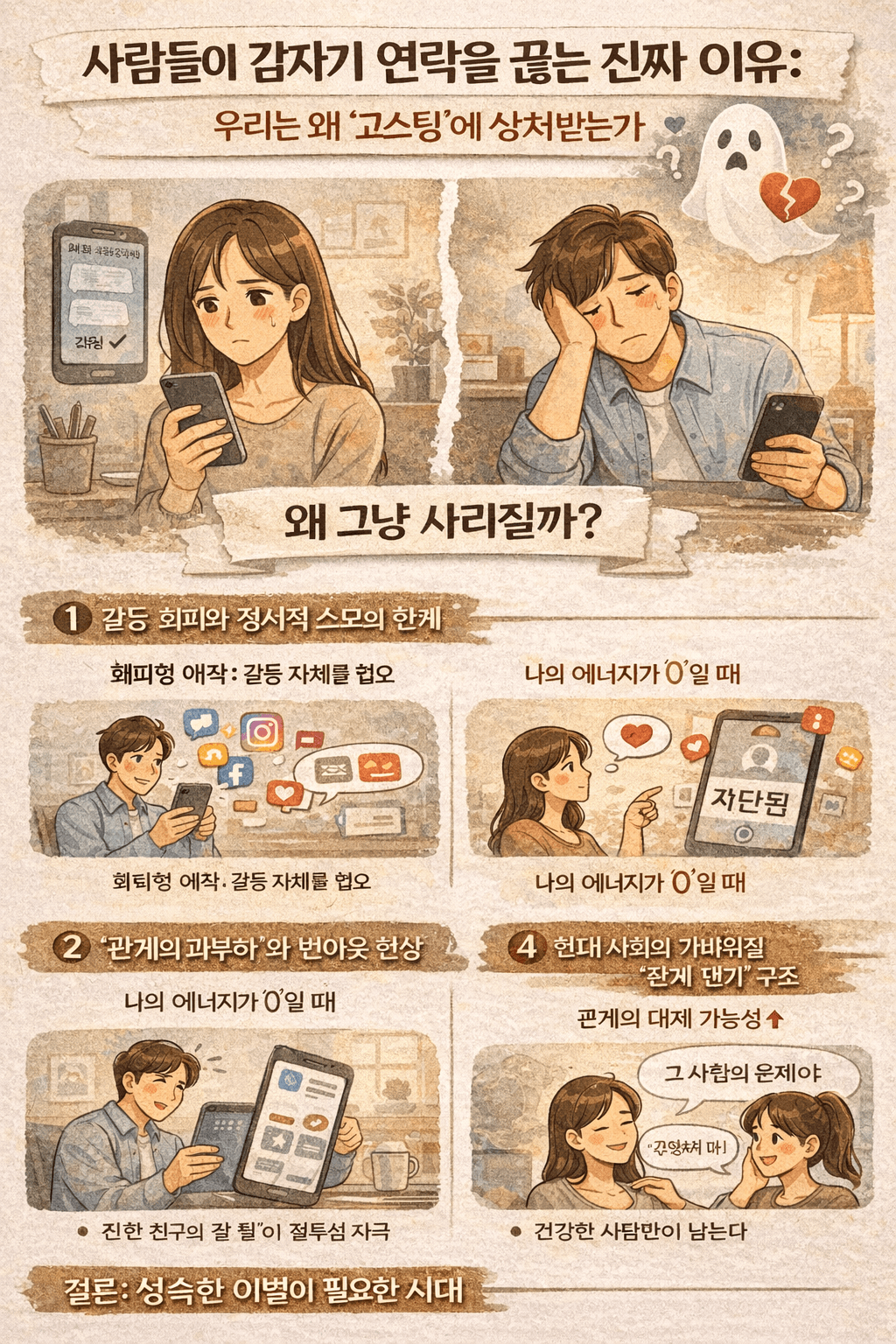 사람들이 갑자기 연락을 끊는 진짜 이유 (고스팅 심리)