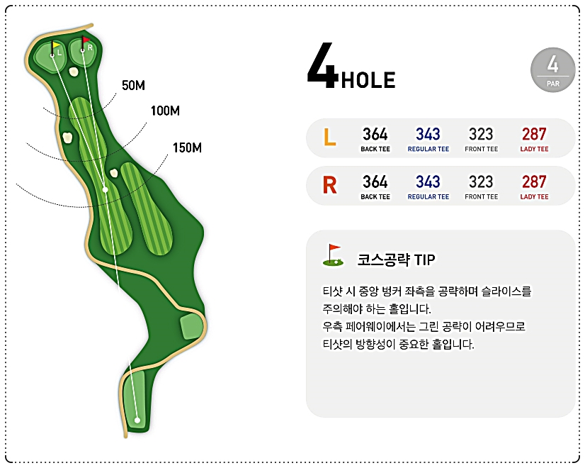 에이치원클럽CC 레이크 코스 4번 홀