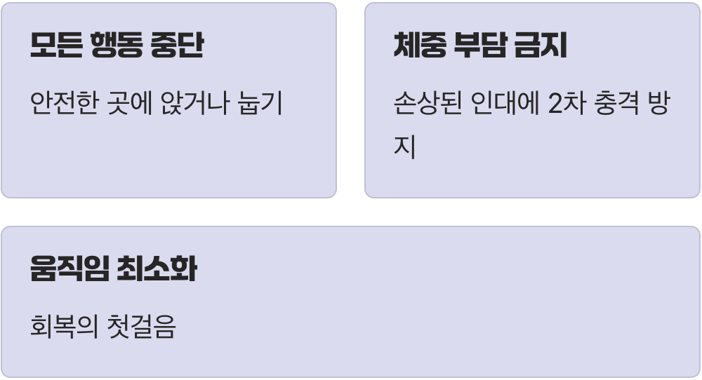 가장 먼저, 모든 움직임을 멈추세요