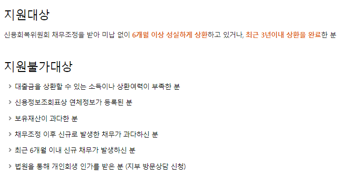 신용회복위원회 소액대출 한도 및 금리 후기 신청자격 및 방법 2가지2