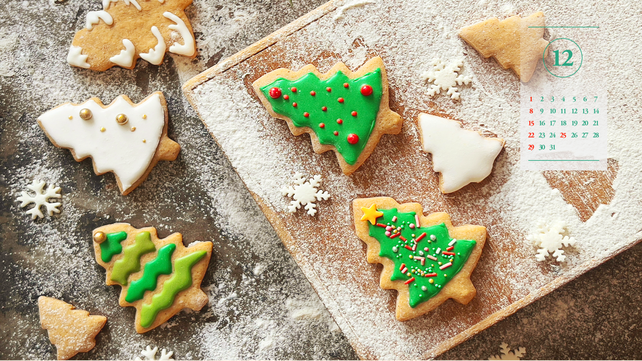 02 크리스마스 트리 쿠키 A - 2024년12월 노트북배경화면