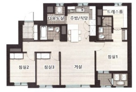 래미안 원펜타스 59㎡C 평면도