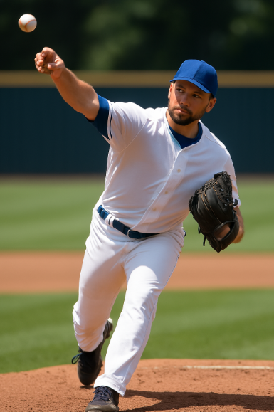 투수가 공을 던지고 있는 모습