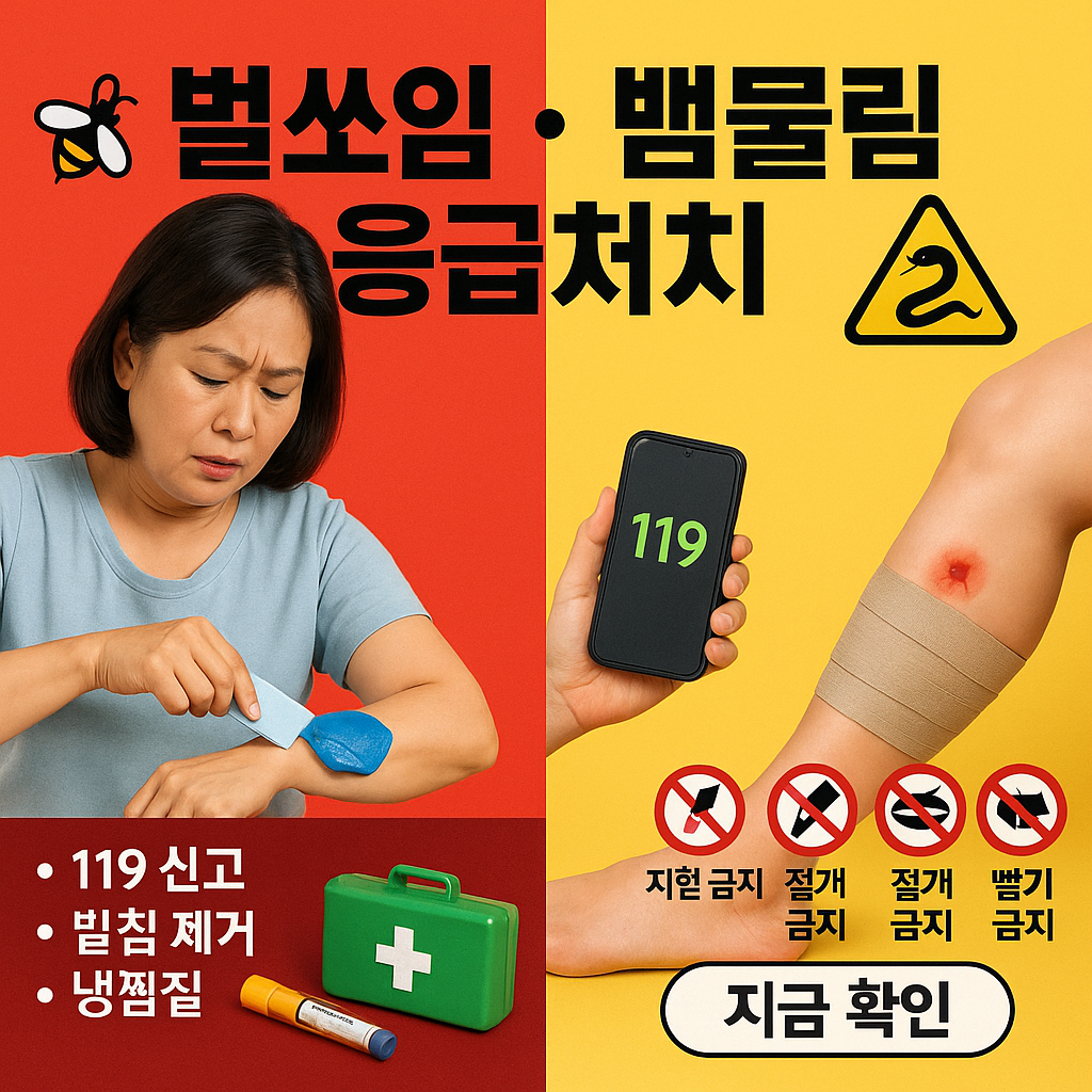 벌에 쏘이고 뱀에 물렸을 때