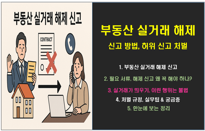 부동산 실거래 해제 신고 방법, 허위 신고 처벌, 중개사 유의사항