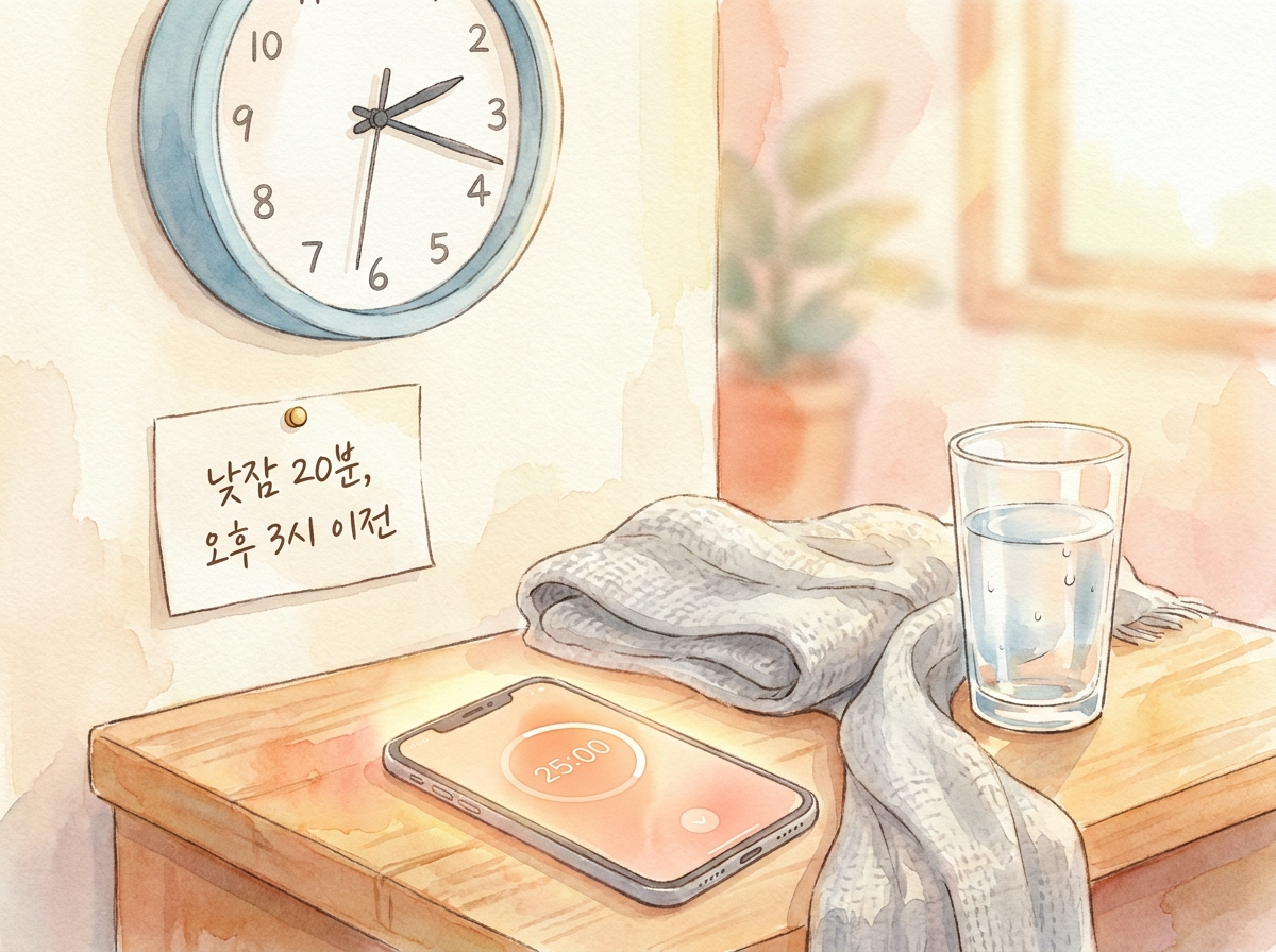 낮잠 20분 알람 오후 3시 이전 낮잠 시간대