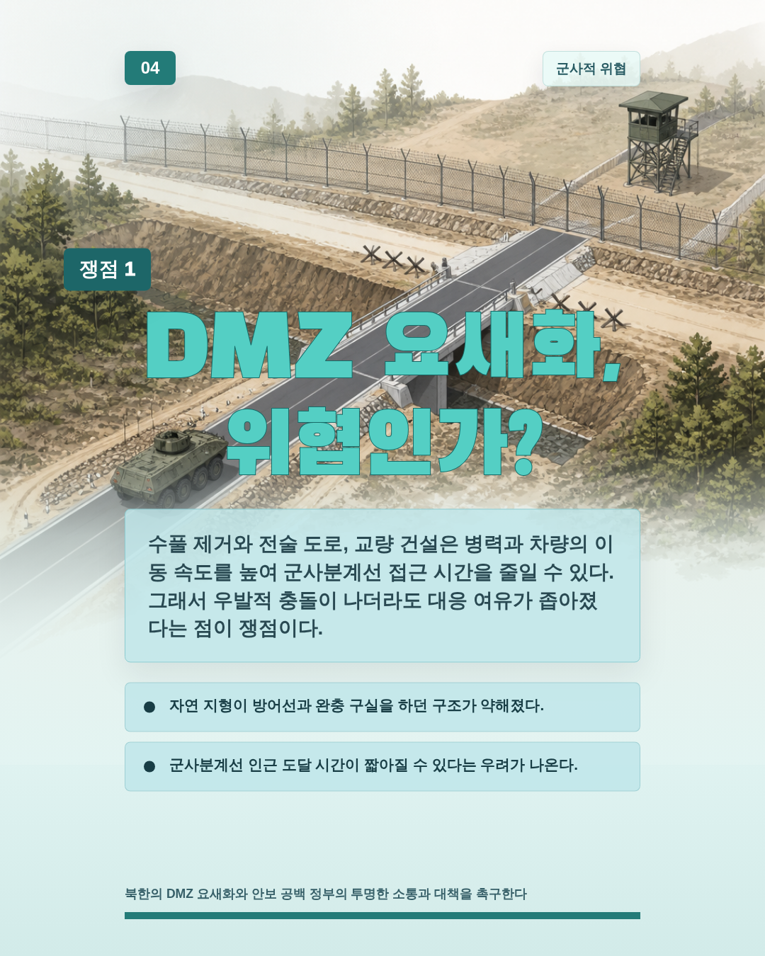 DMZ 요새화, 위협인가?