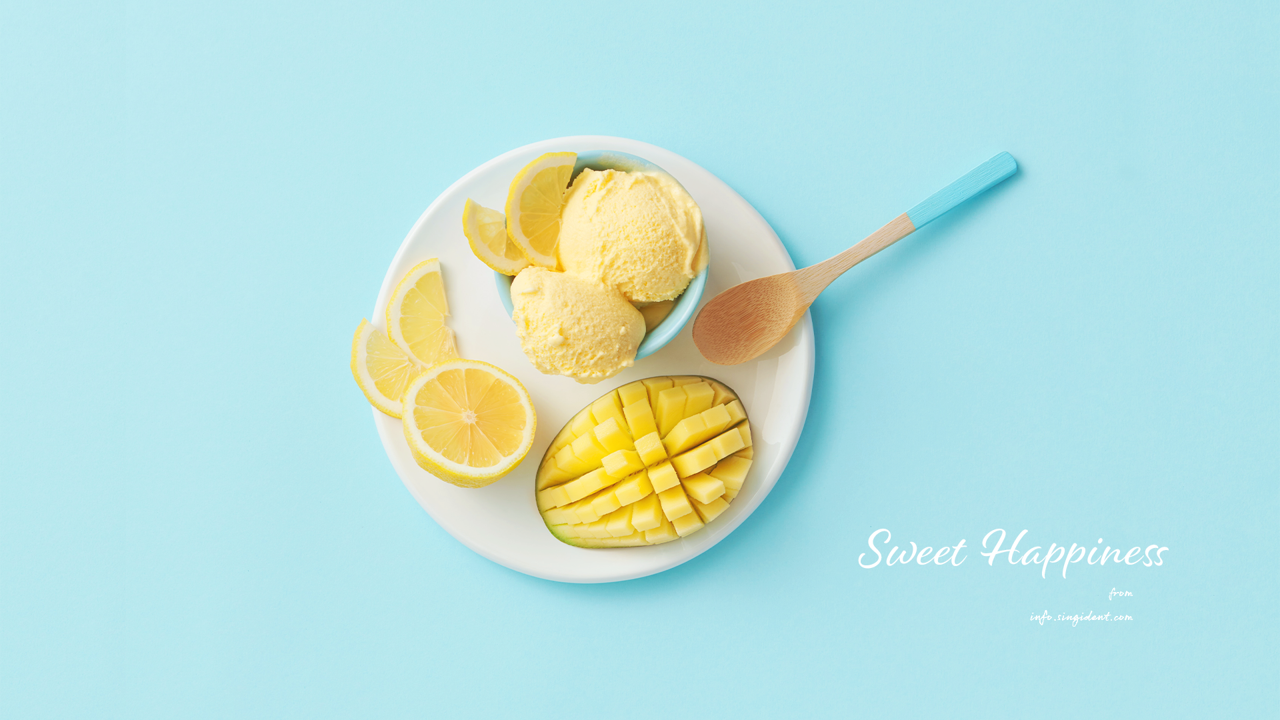 12 망고 아이스크림 C - Sweet Happiness 파스텔배경화면
