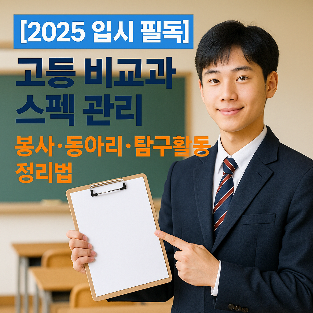 [2025 입시 필독] 고등 비교과 스펙 관리 ｜ 봉사&middot;동아리&middot;탐구활동 정리법